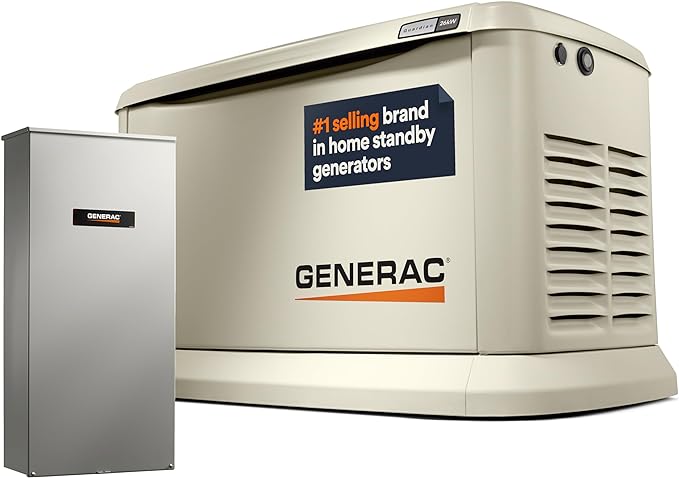 Generac 7291 - 26kW Air Cooled Guardian Series Home Standby Generator with 200-Amp Transfer Switch
