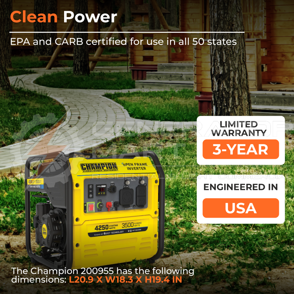 Champion 4250W Portable Inverter Generator- 200955