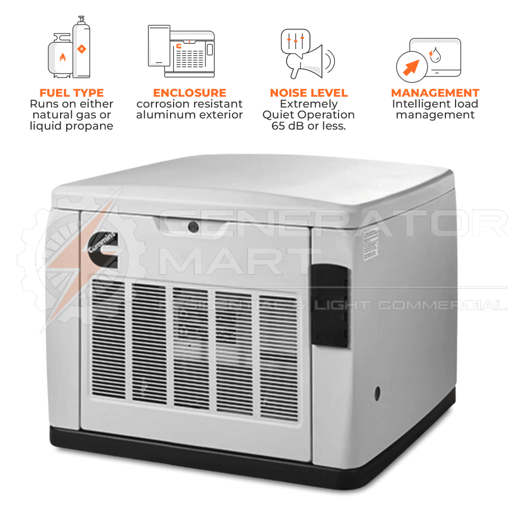 Cummins 20Kw Home Standby Generator W/ 200 Amp Transfer Switch Rs20Ac