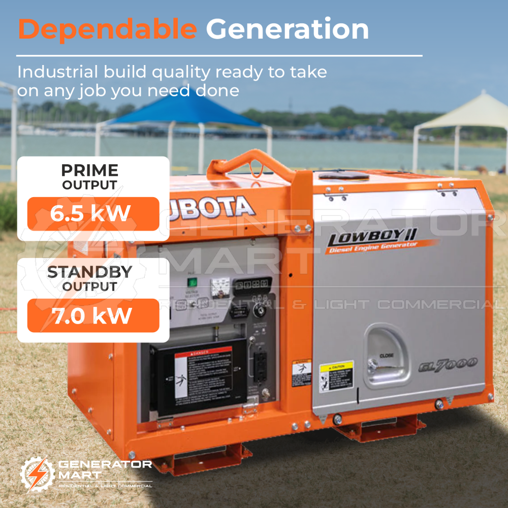 Kubota 7000W Portable Diesel Generator- Gl7000 Usa