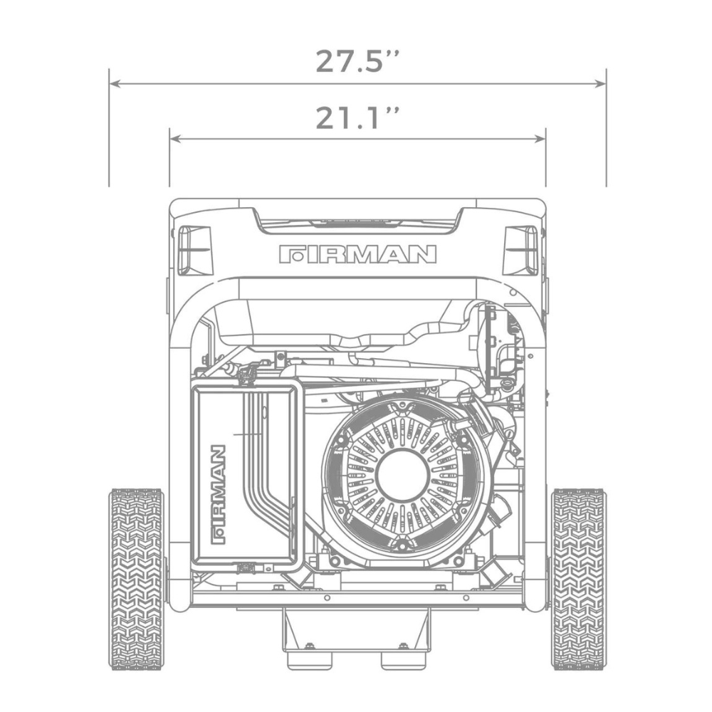 Firman Dual Fuel 7125/5700W Electric Start Gas or Propane Powered Portable Generator with Wheel Kit - DS-H05751