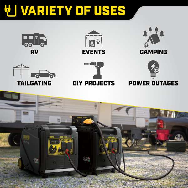Champion 4500W Portable Inverter Generator, Dual Fuel- 200991