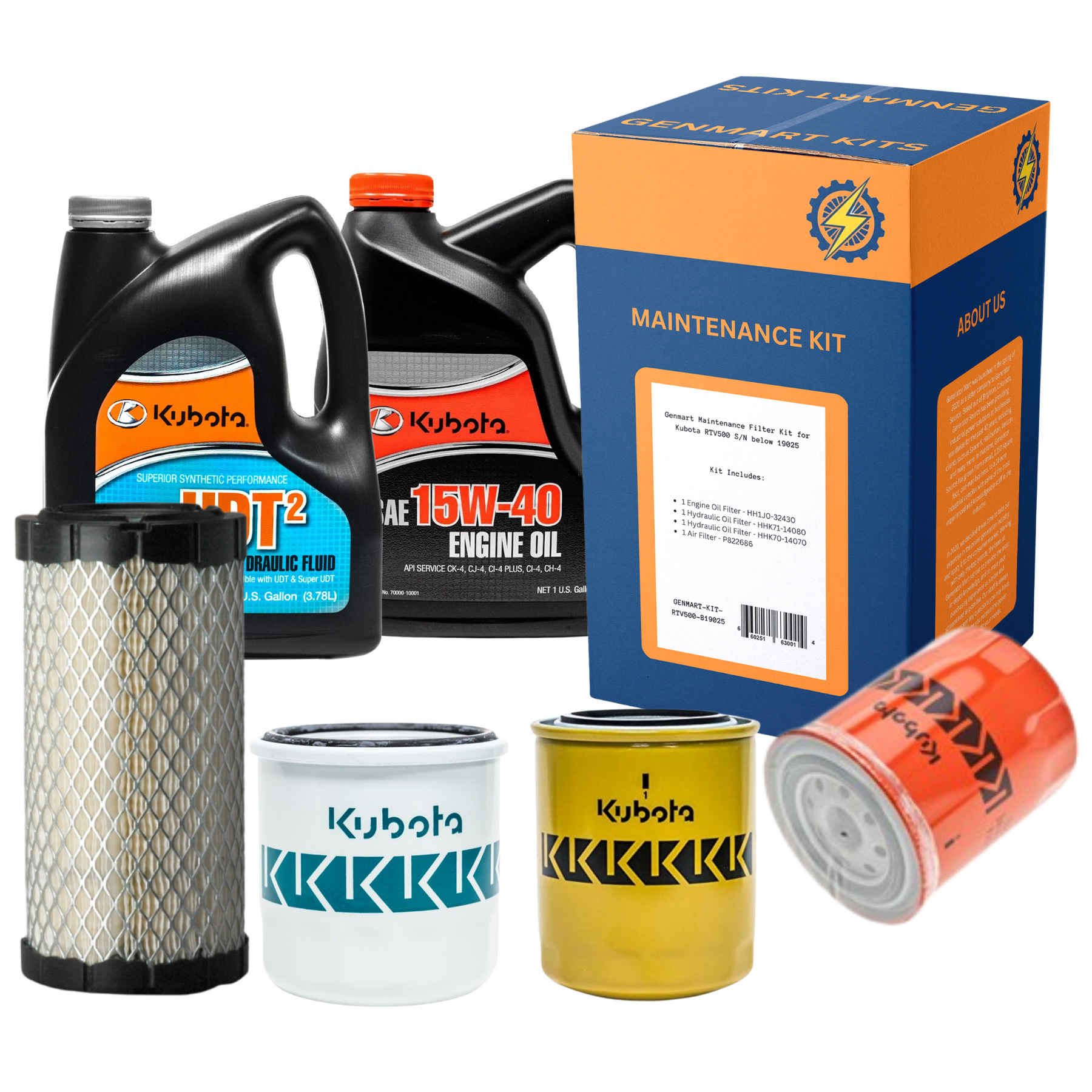 Genmart Maintenance Filter Kit for Kubota RTV500 (serial number 19024 and below)