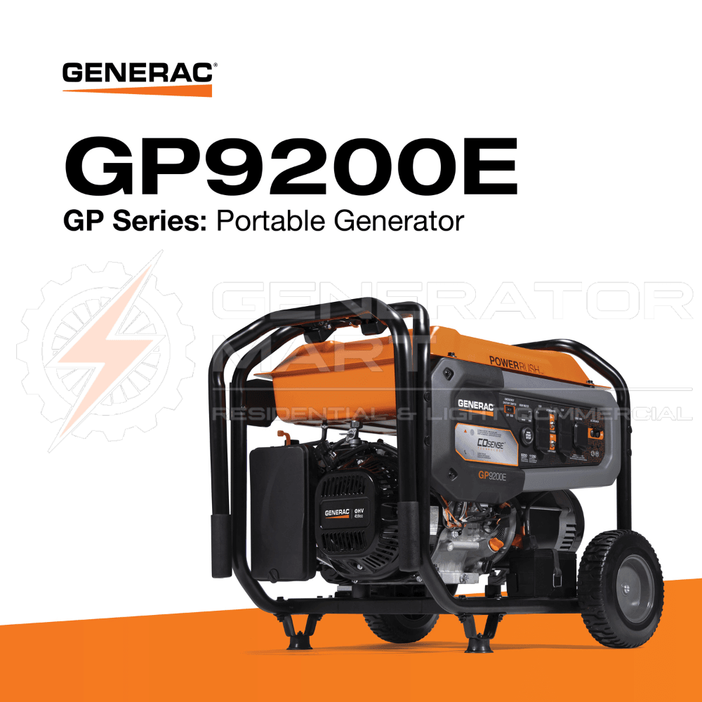Generac 9200W Portable Generator W/ Cosense Technology - Gp9200E