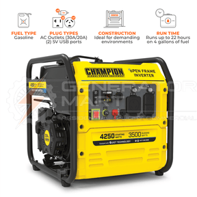 Champion 4250W Portable Inverter Generator- 200955