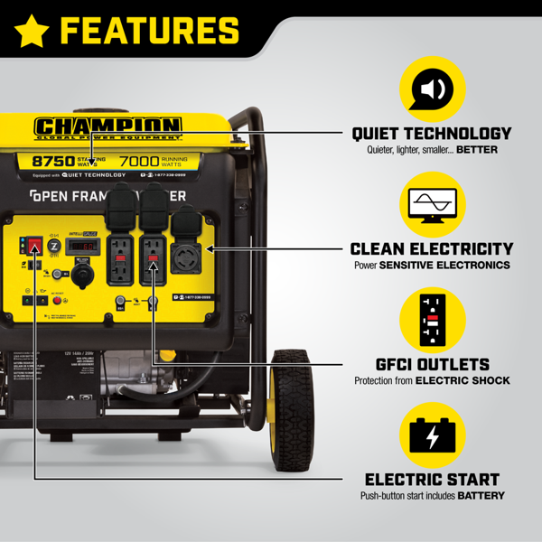 Champion 8750w Portable Inverter Generator- 100520