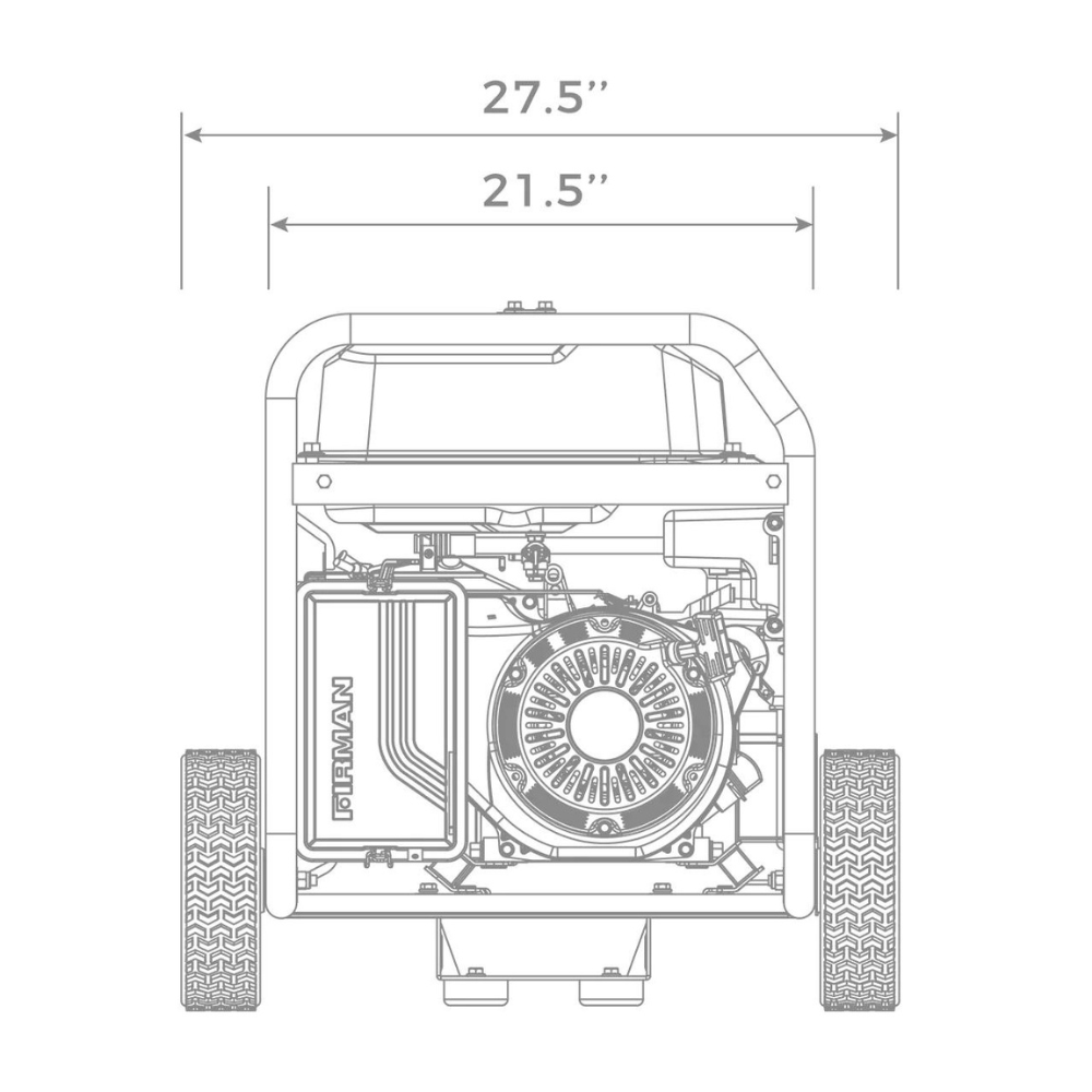 Firman Open Frame 7125/5700W Recoil Start Gasoline Powered Portable Generator with Wheel Kit 120/240V - DS-P05701