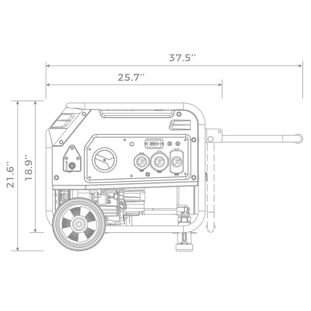 Friman Dual Fuel 4550/3650W Recoil Start Gas or Propane Powered Portable Generator with Wheel Kit - DS-H03652