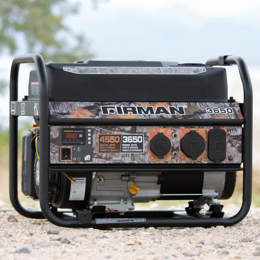 Firman Open Frame 4650/3650W Recoil Start Gasoline Powered Portable Generator with Camo Print - DS-P03609
