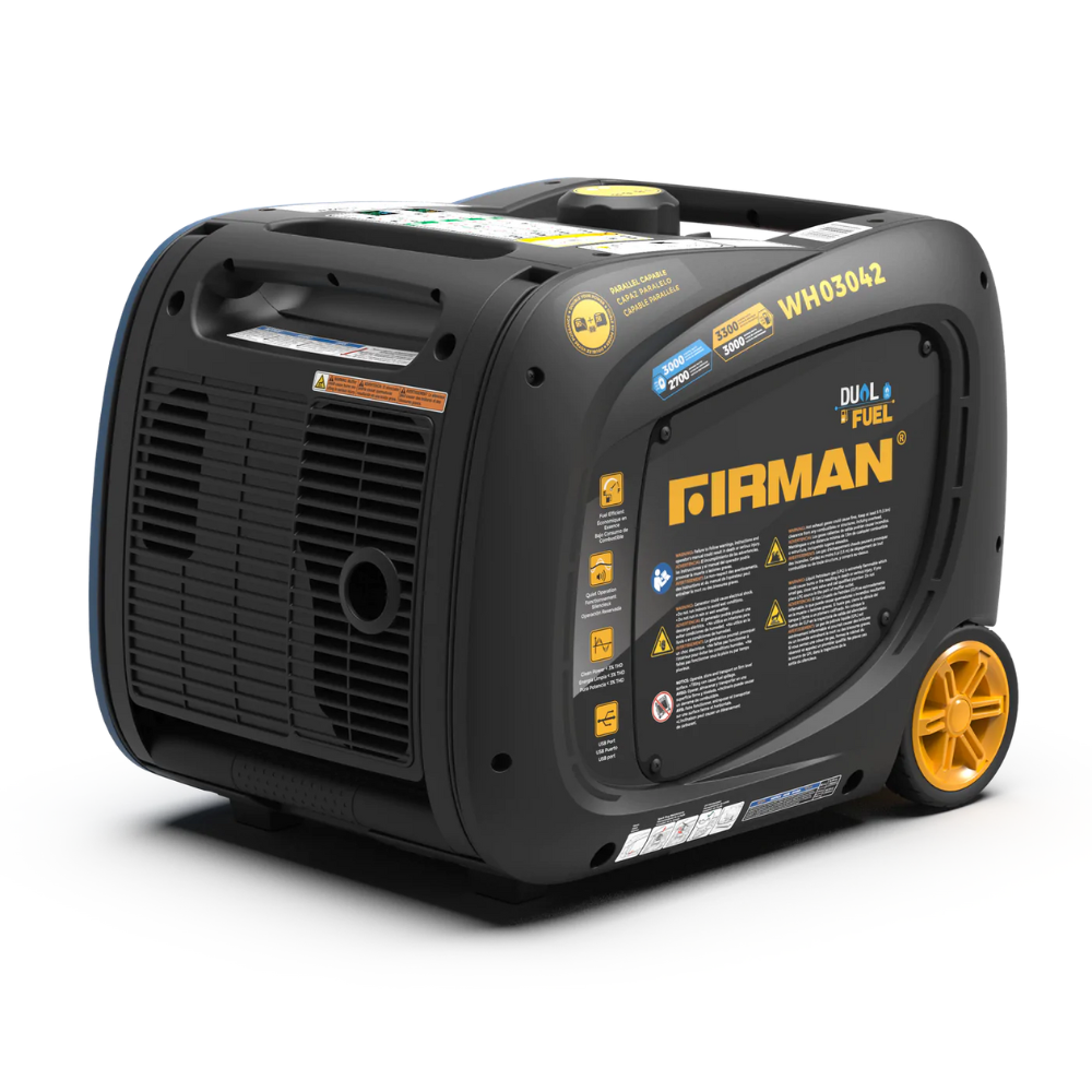 Firman Dual Fuel Inverter 3300/2900W Electric Start Gasoline or Propane Powered Parallel Ready Portable Generator - DS-WH03042