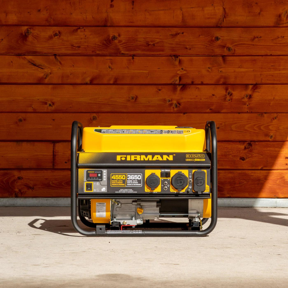 Firman Open Frame 4650/3650W Recoil Start Gasoline Powered Portable Generator with 120/240V Voltage Selector - DS-P03606