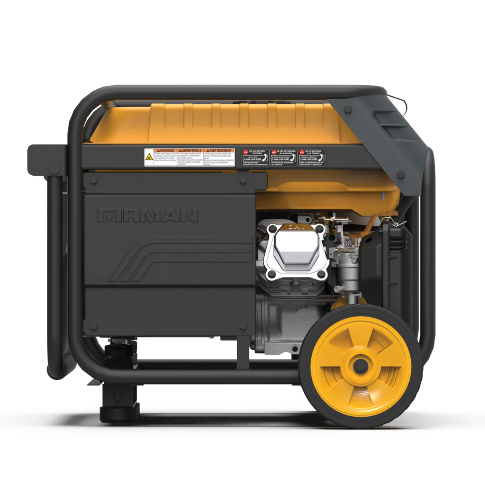 Friman Dual Fuel 4550/3650W Recoil Start Gas or Propane Powered Portable Generator with Wheel Kit - DS-H03652