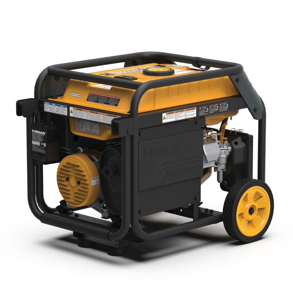 Friman Dual Fuel 4550/3650W Recoil Start Gas or Propane Powered Portable Generator with Wheel Kit - DS-H03652