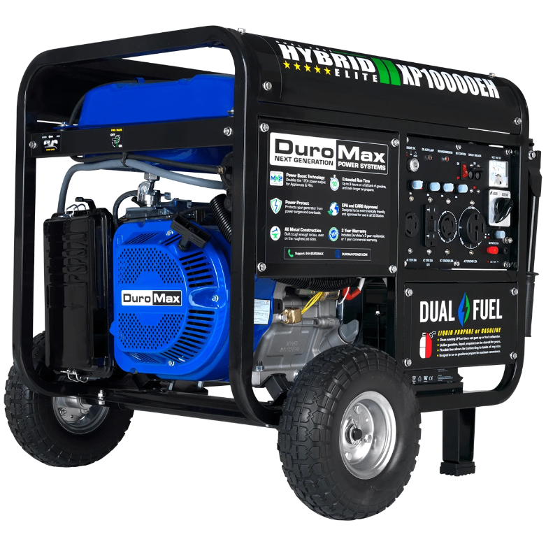 DuroMax 10,000W Portable Generator, Dual Fuel- DS-XP10000EH